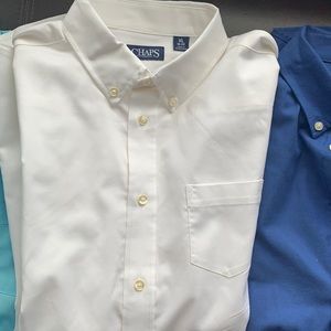 Lot of 4 boys Chaps long sleeve button downs- like new, dark blue still has tags